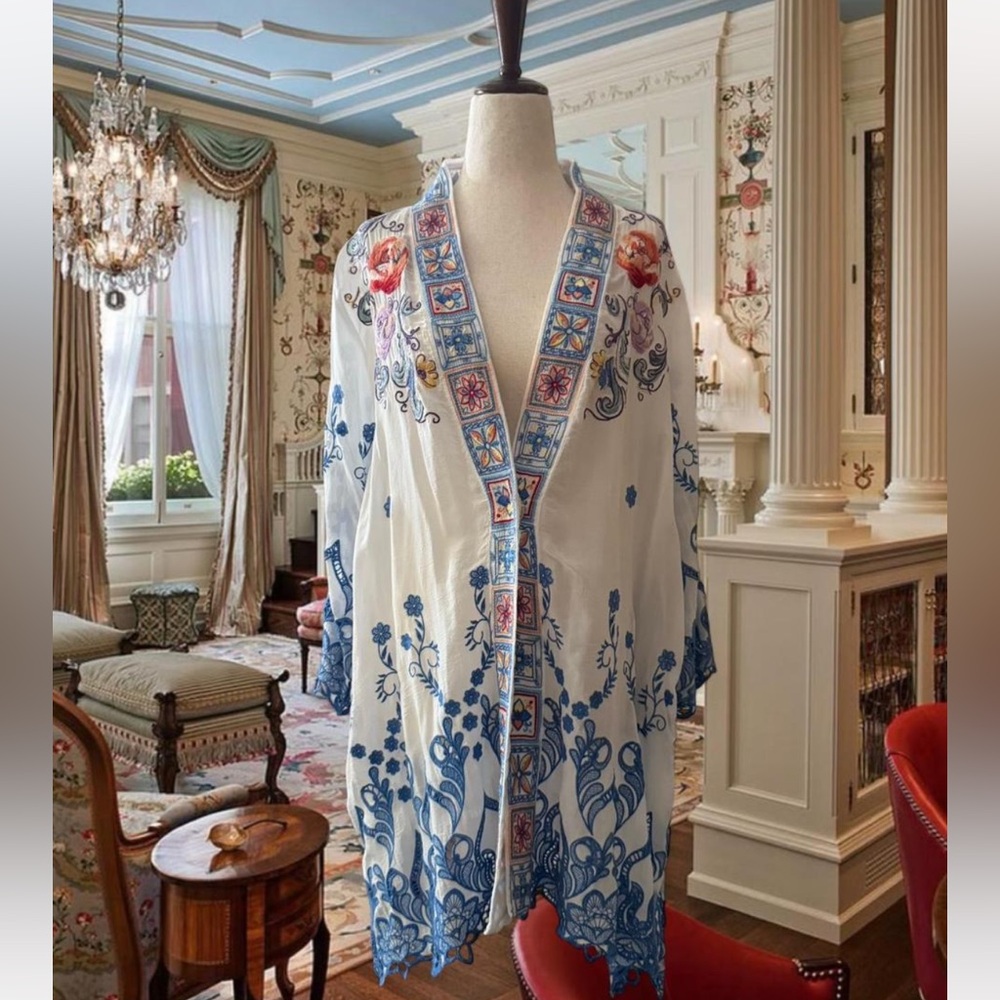 NWT Johnny Was Silk Floral Kimono Small